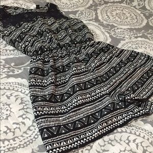 Black and white printed romper